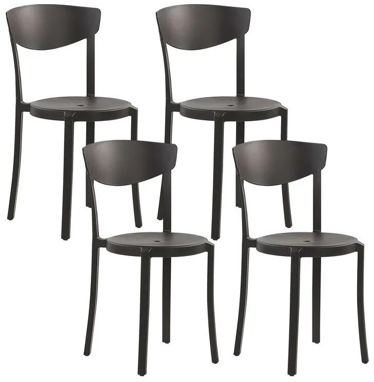 Conjunto de 4 cadeiras de jantar pretas VIESTE Beliani