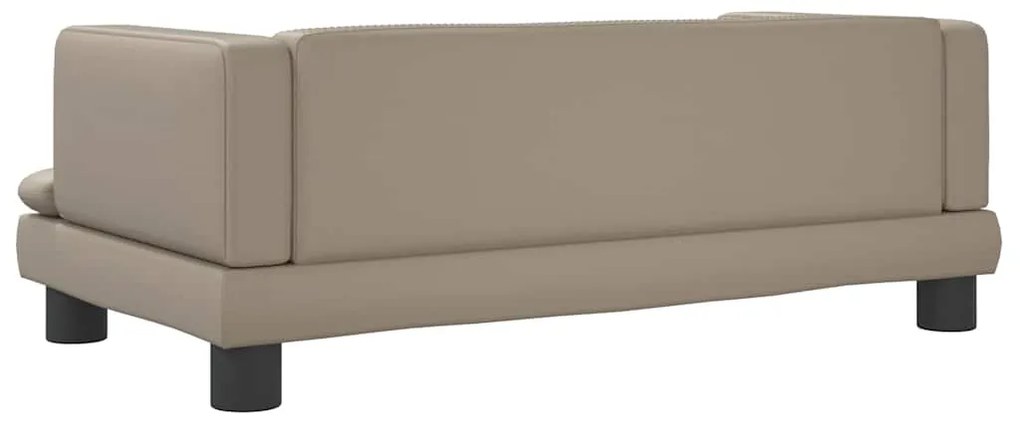 Cama para cães 80x45x30 cm couro artificial cappuccino