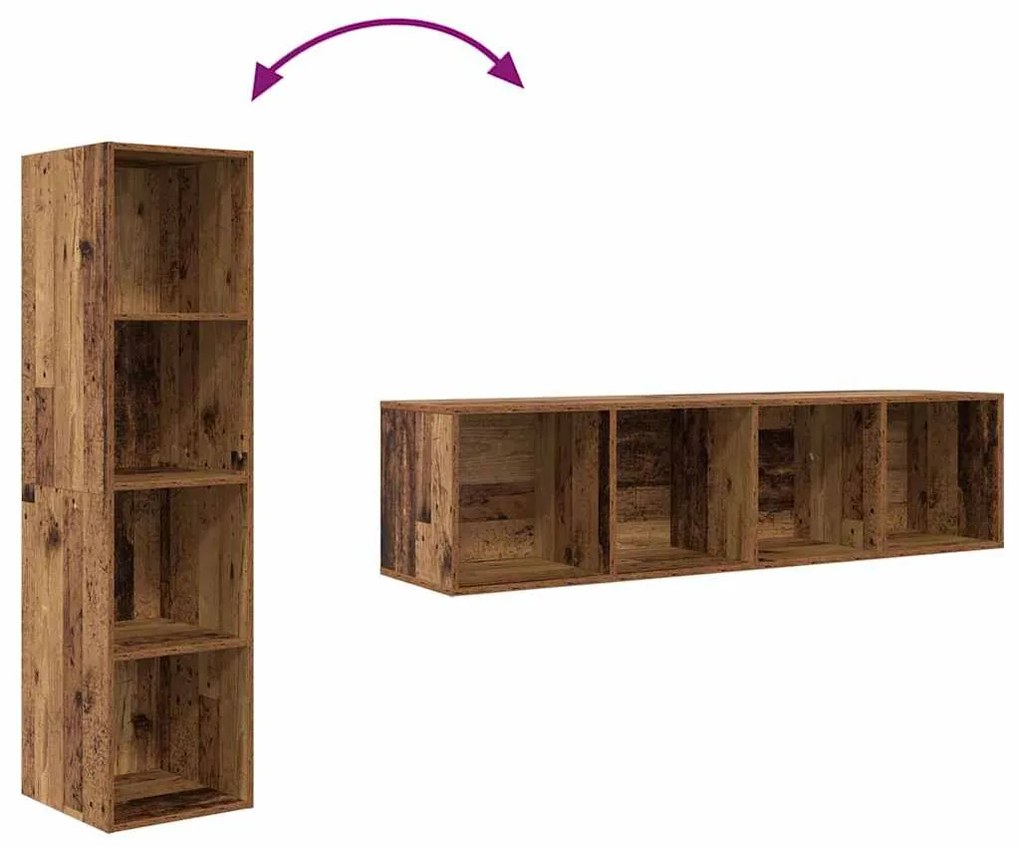 Conjunto de móvel de TV 2 pcs Castanho 37 x 37 x 142.5 cm