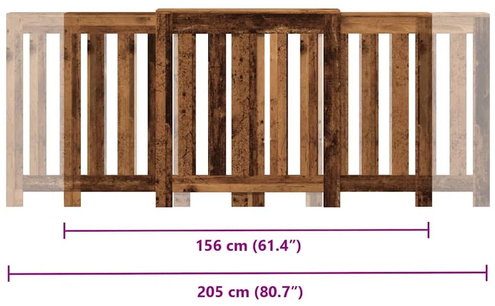 Cobertura de radiador derivados de madeira madeira velha