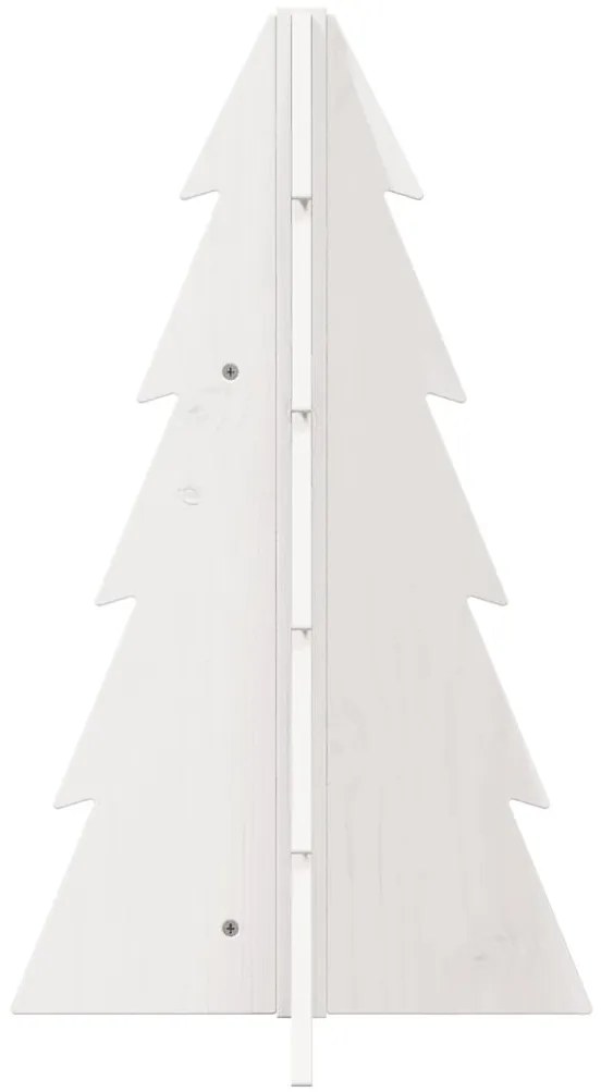 Árvore Natal decorativa 69,5 cm madeira de pinho maciça branco