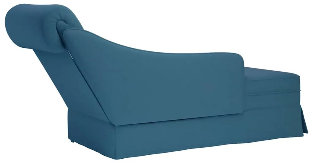 Chaise lounge c/ reforço/apoio de braços direito veludo azul