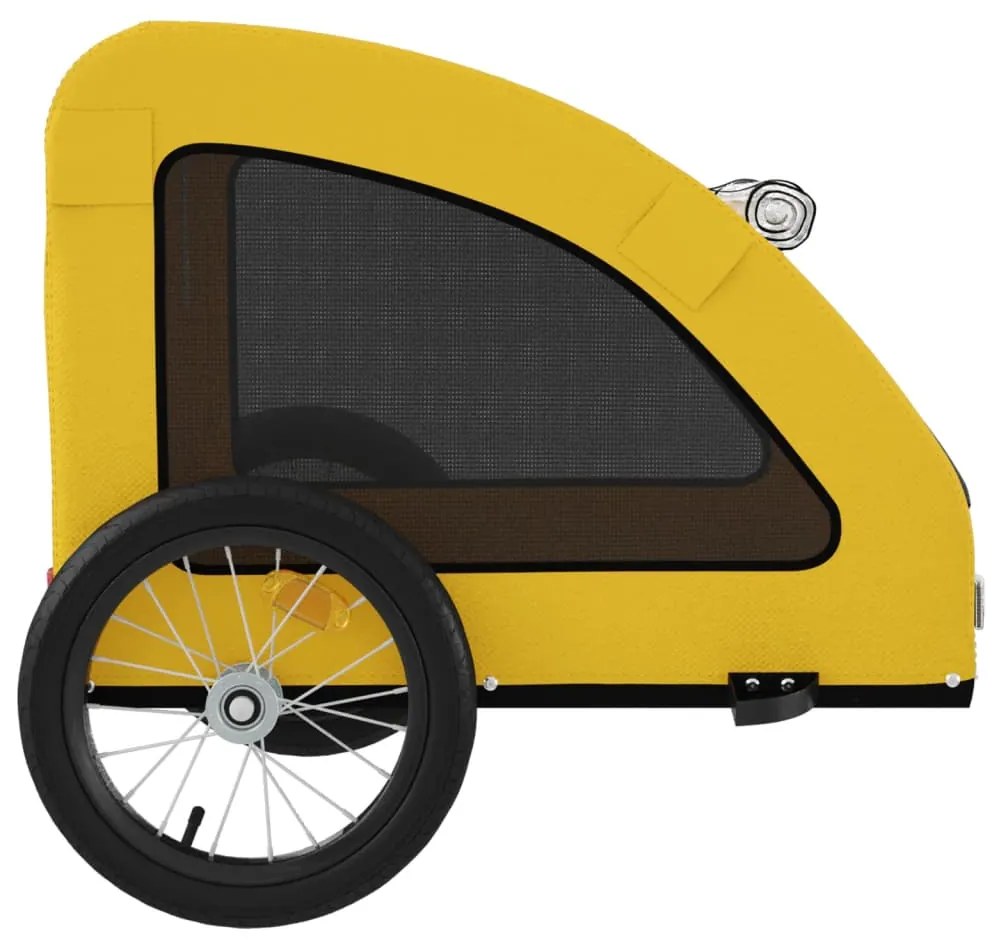 Reboque bicicleta p/ animais tecido oxford/ferro amarelo