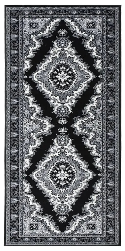 vidaXL Passadeira 100x200 cm polipropileno preto