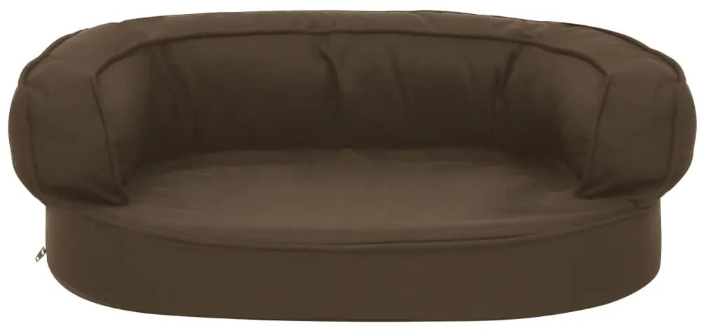 Cama para cães ergonómica 60x42 cm aspeto linho castanho