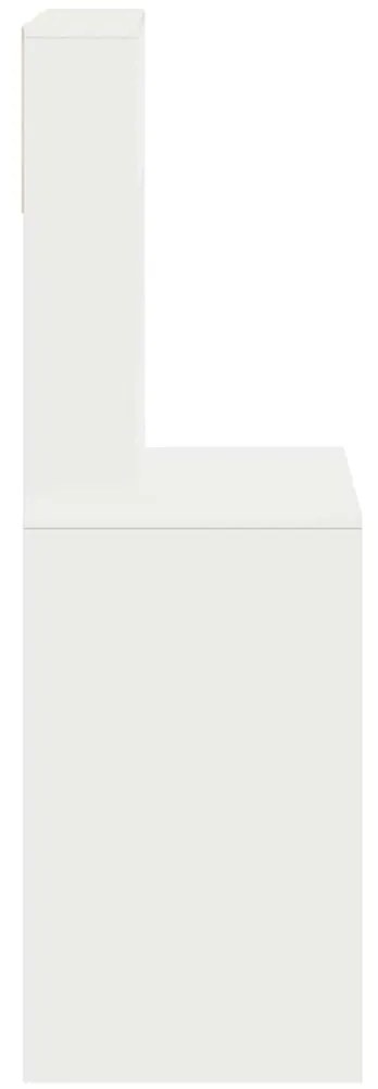 Secretária c/ prateleiras 100x45x140cm derivados madeira branco