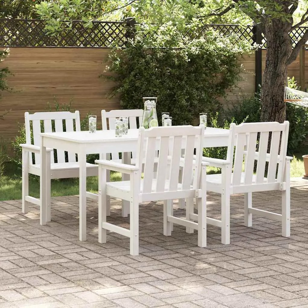 vidaXL Cadeira de Jardim 4 pcs Branco 65.5 x 59 x 88 cm Polietileno