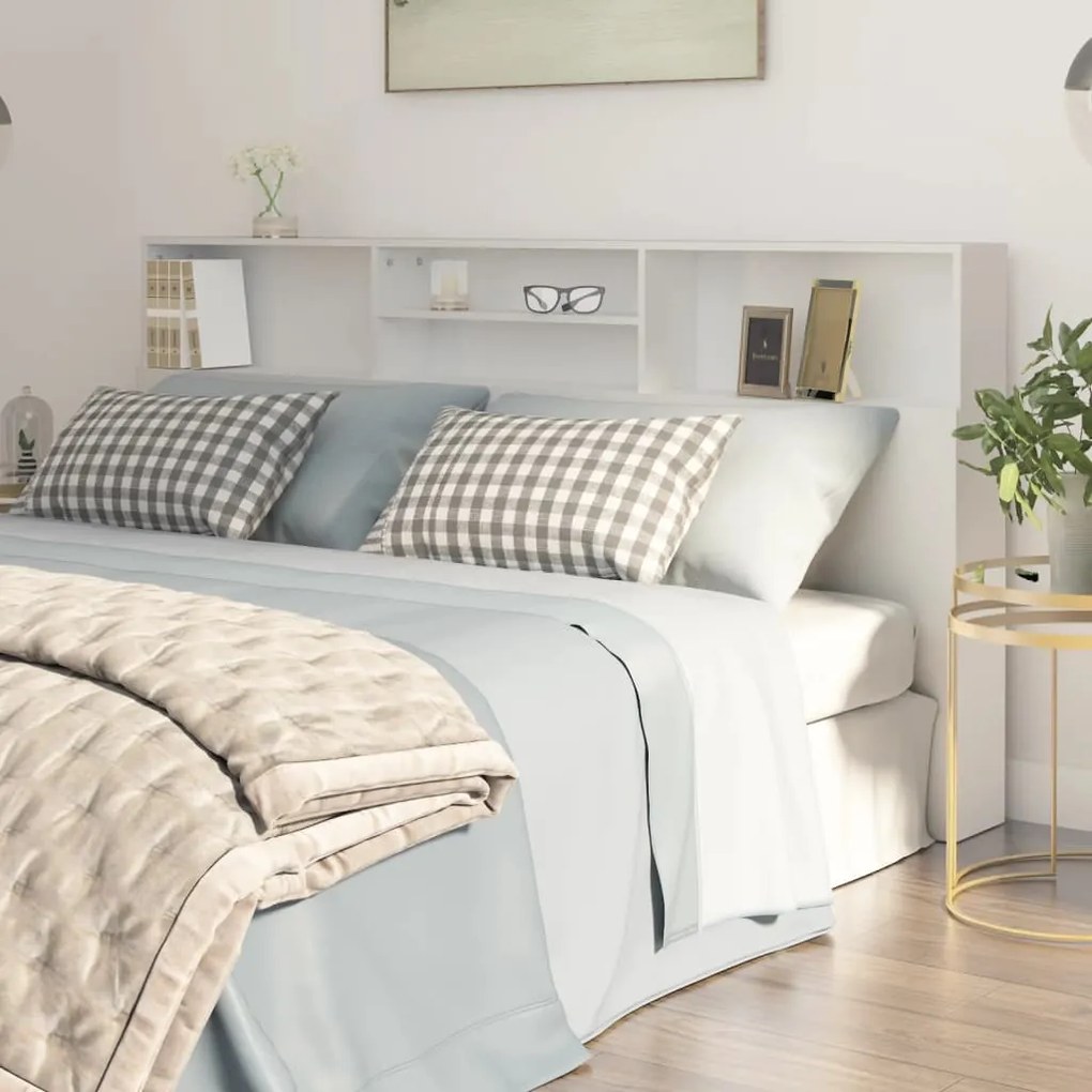 vidaXL Armário de cabeceira 200x19x103,5 cm branco