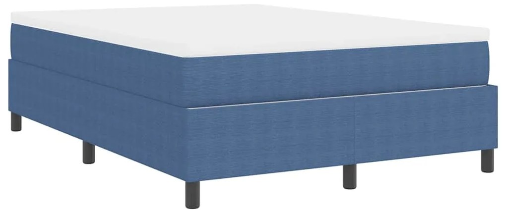 Cama Box com Colchão Azul, 140x200 cm, Tecido de Corduroy