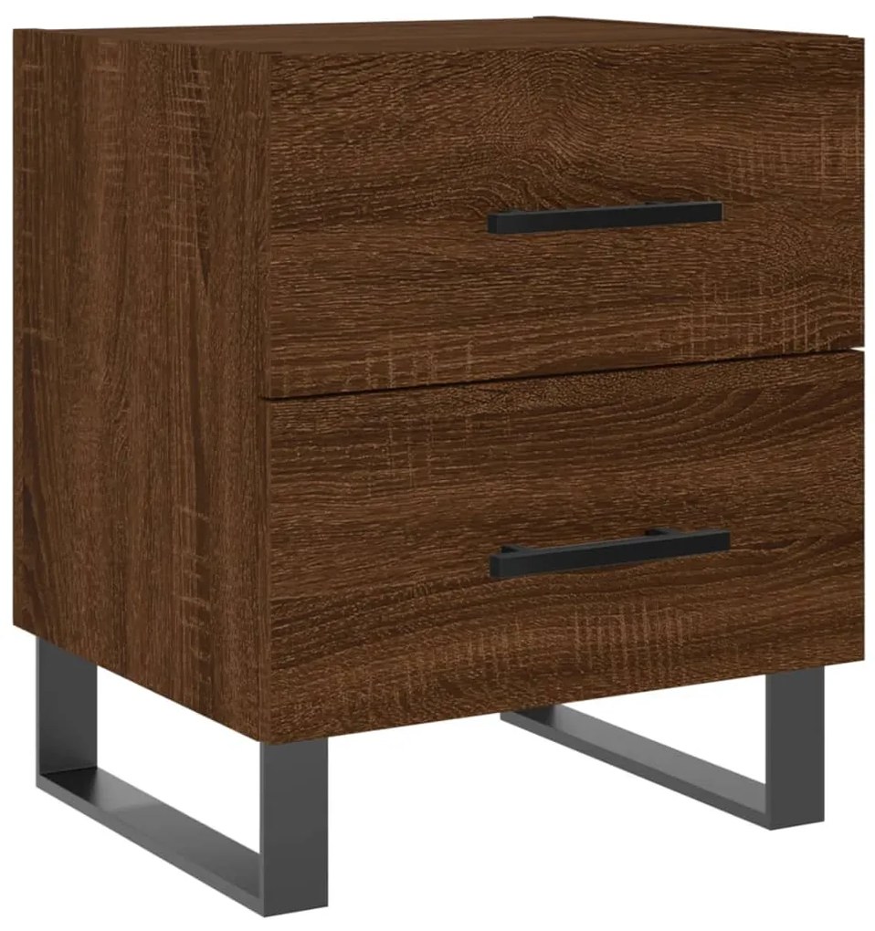 Mesa de cabeceira 2 pcs derivados de madeira carvalho castanho