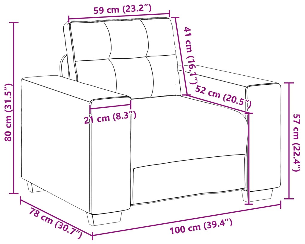 Conjunto de Sofá de 3 Peças com Almofadas em Tecido Taupe