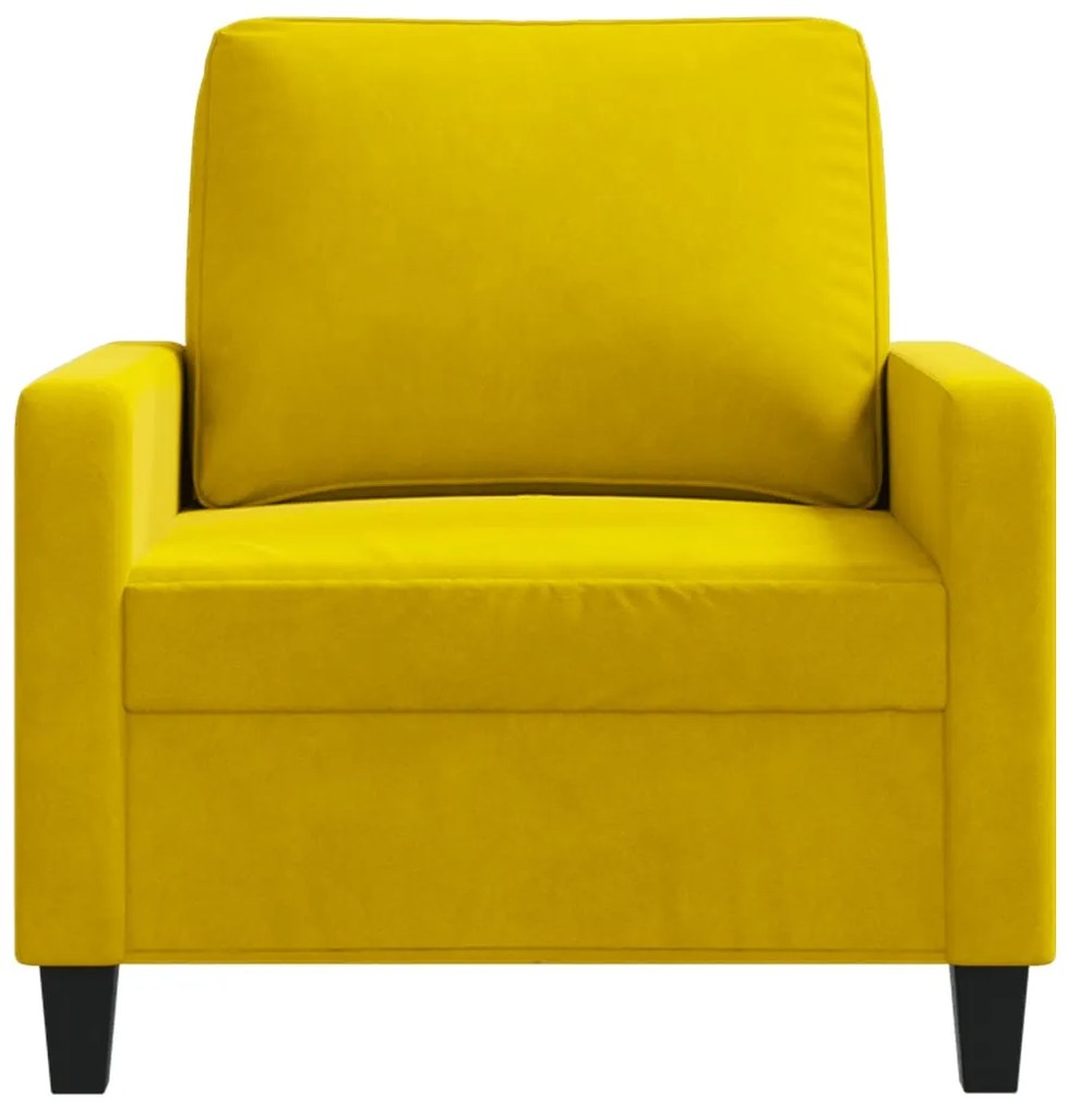 Poltrona 60 cm veludo amarelo