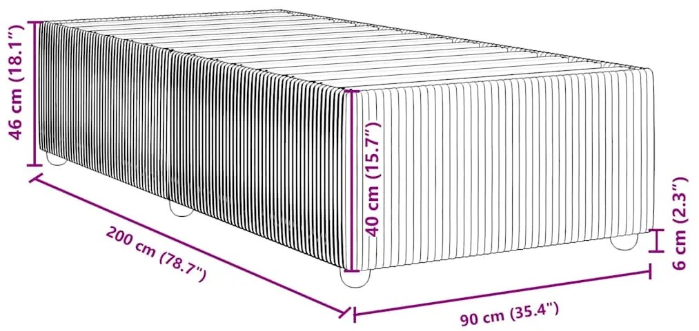 Estrutura de cama 90x200 cm veludo preto