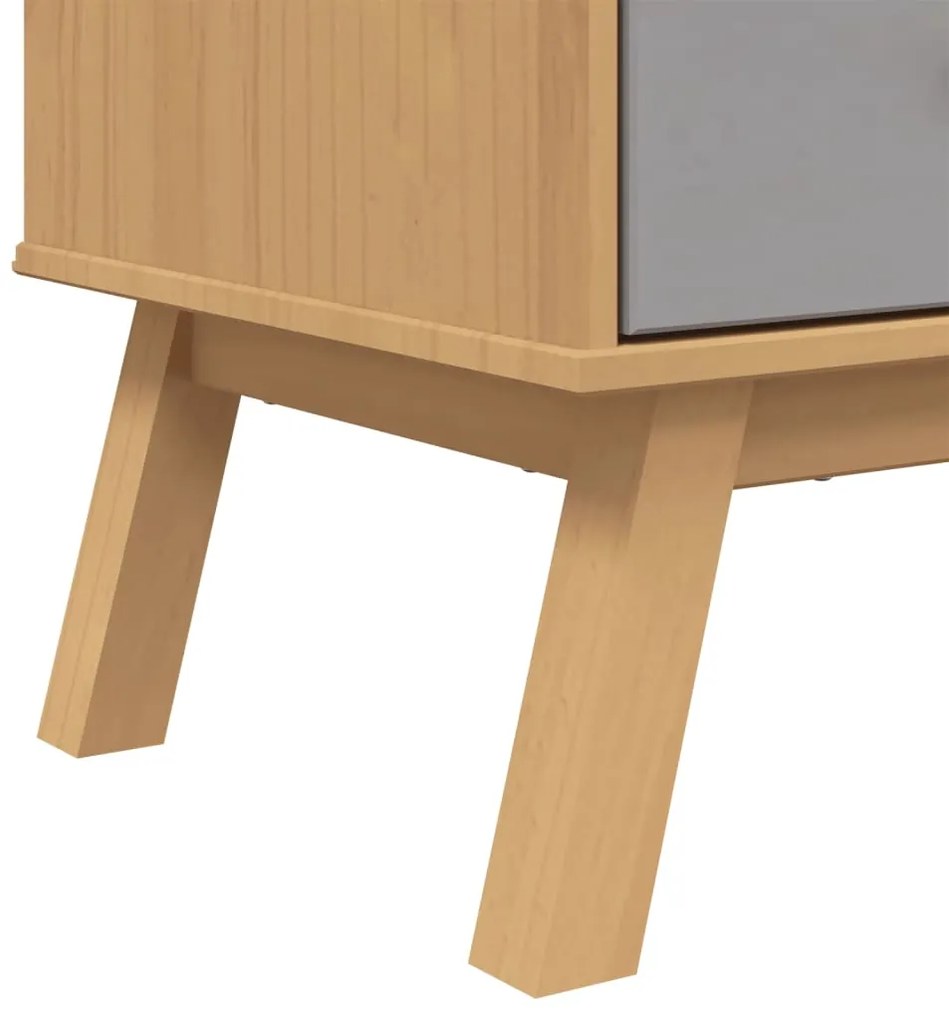 Armário alto OLDEN 85x43x125 cm pinho maciço cinzento/castanho