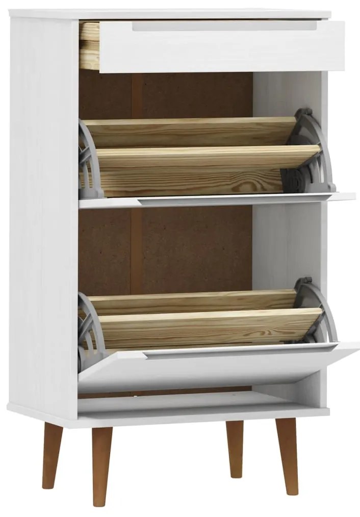 Sapateira MOLDE 59,5x35x103 cm pinho maciço branco