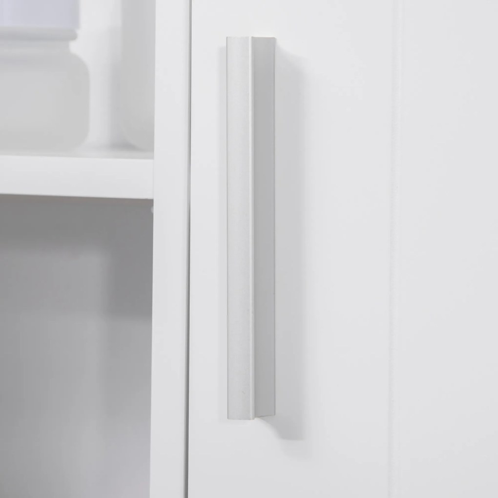 Armário Casa de Banho com Espelho Móvel Suspenso de Casa de Banho com 2 Portas e 2 Prateleiras Interiores Ajustáveis 54x15,2x55,3cm Branco