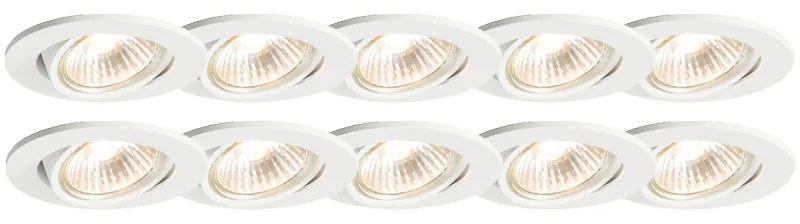 Conjunto de 10 focos embutidos brancos inclináveis - Cisco