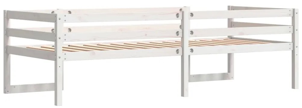 Estrutura de cama infantil 80x200 cm pinho maciço branco