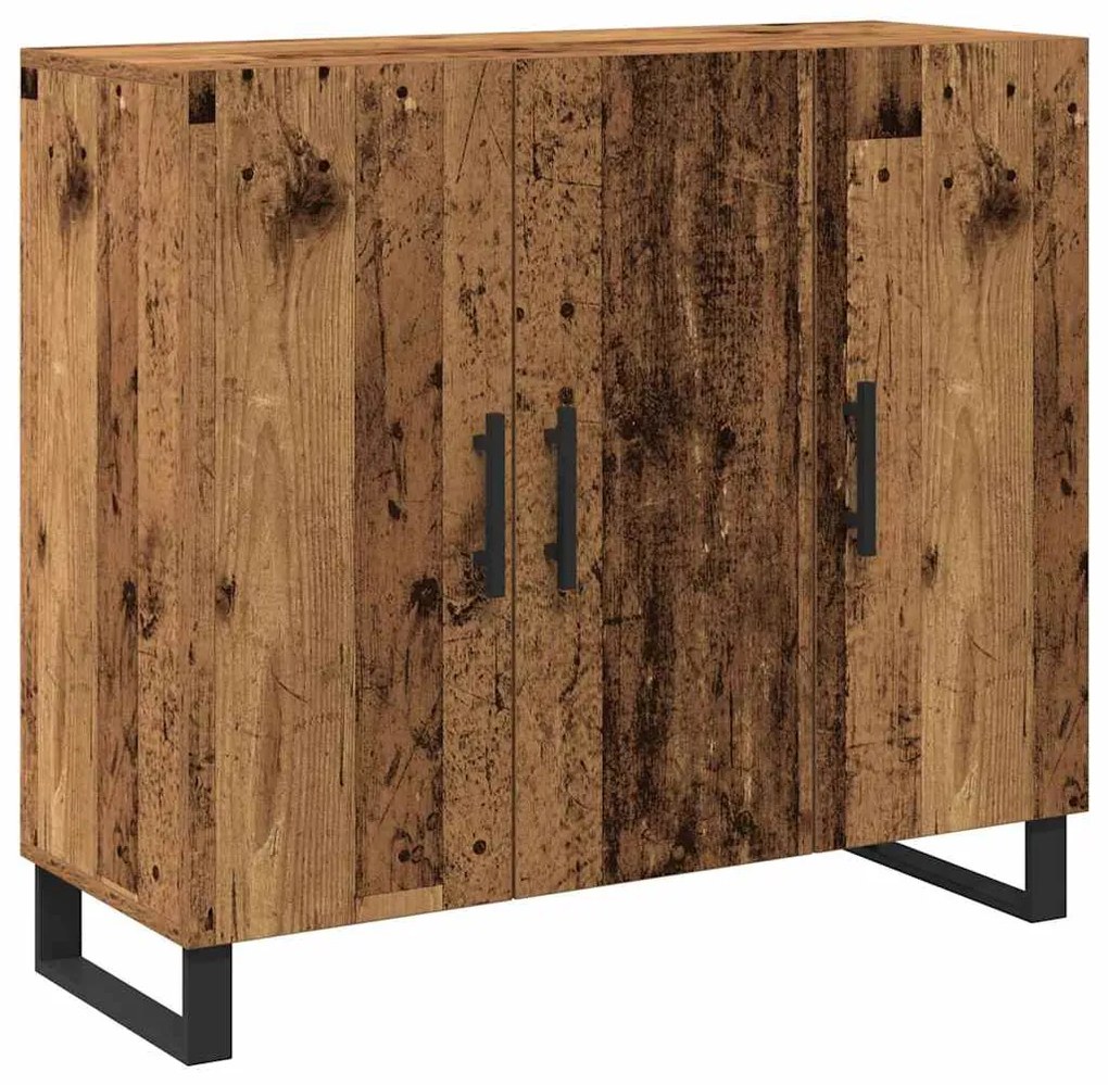 Sideboard vidaXL com 3 Portas em Madeira Antiga 90x34x80 cm em Madeira