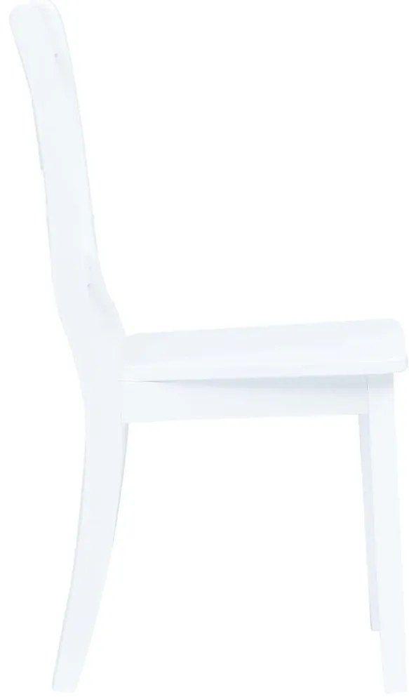 Cadeiras de jantar 6 pcs seringueira maciça branco