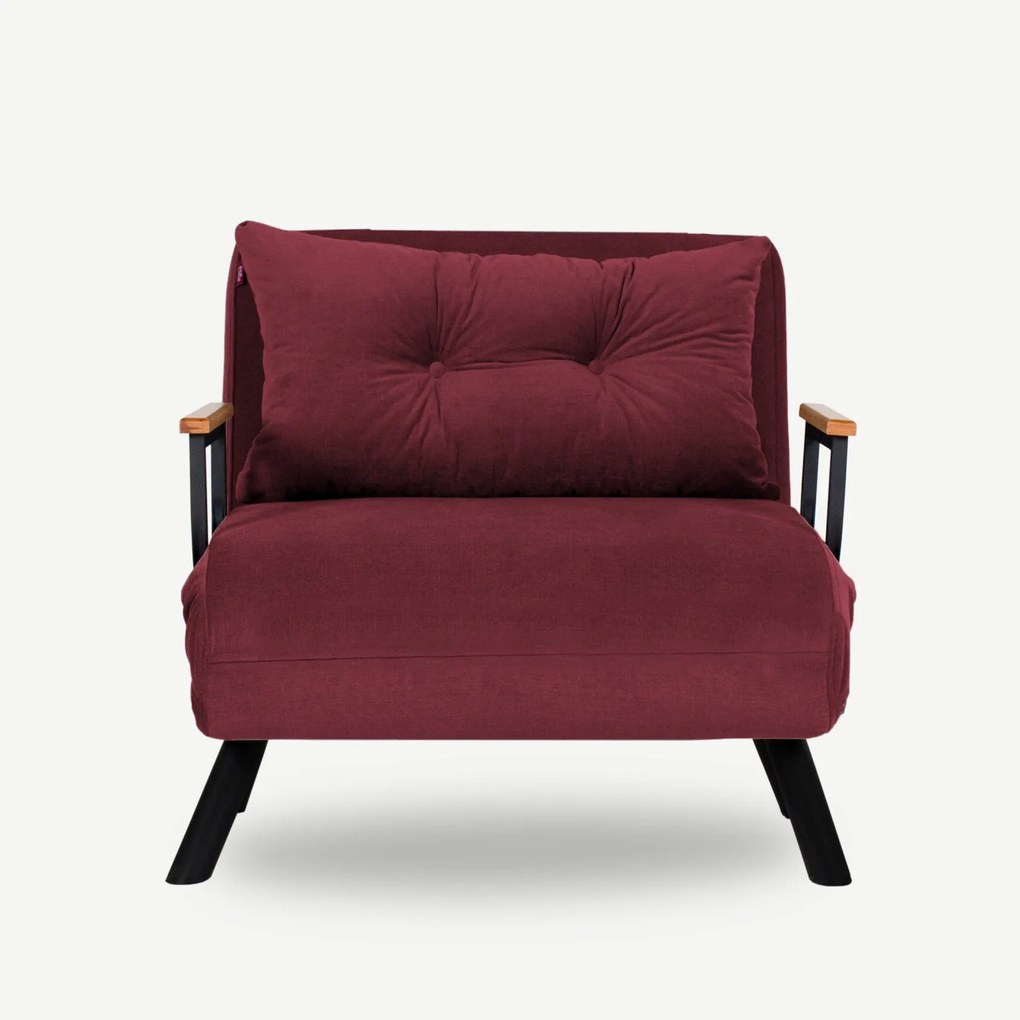 Sofá-Cama de 1 Lugar Sando – Bordeaux – 175x60 cm