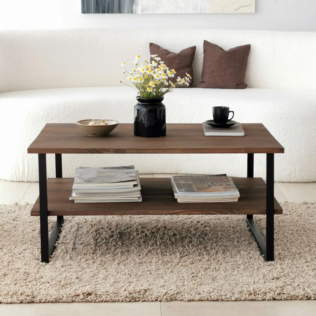 Mesa de Café Neta – Nogueira – 85x40x60 cm