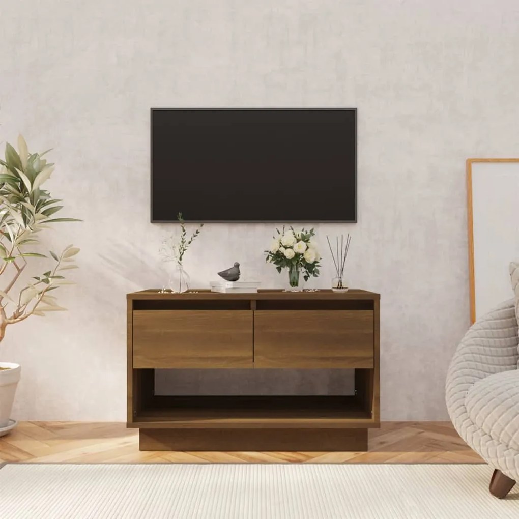 Móvel p/ TV 70x41x44 cm derivados de madeira carvalho castanho