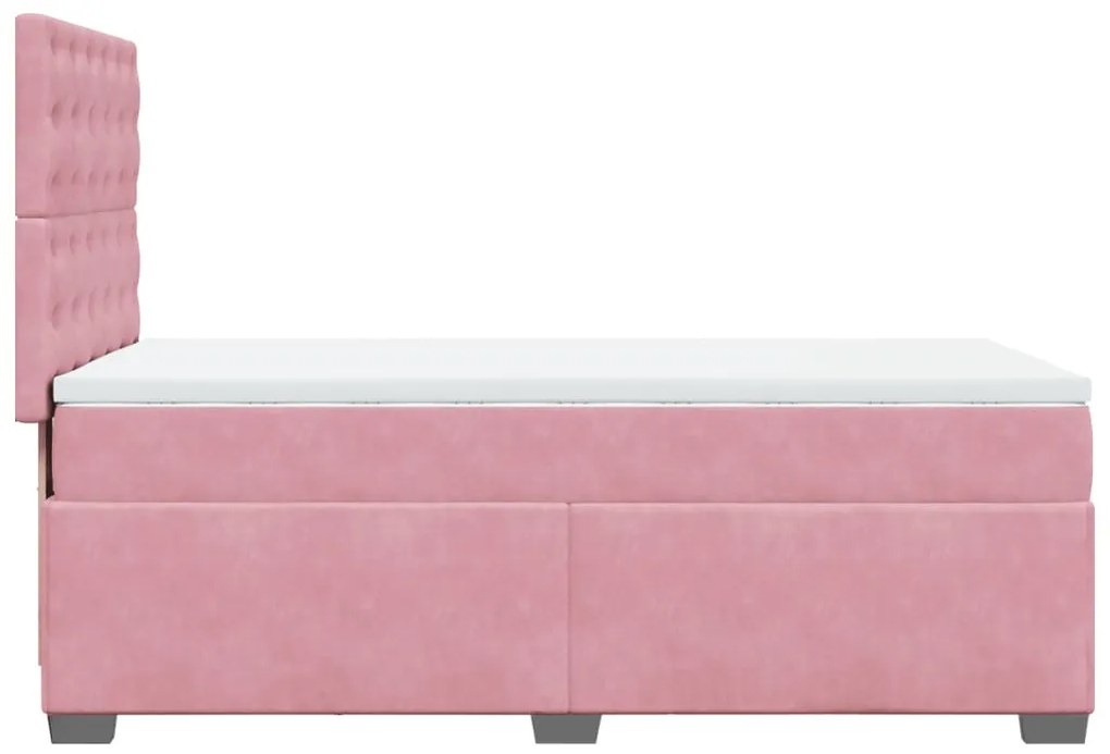 Cama com molas/colchão 90x200 cm veludo rosa