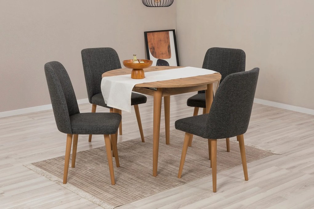 Conjunto de Mesa de Jantar Extensível e Cadeiras Vina – Pinho Atlântic