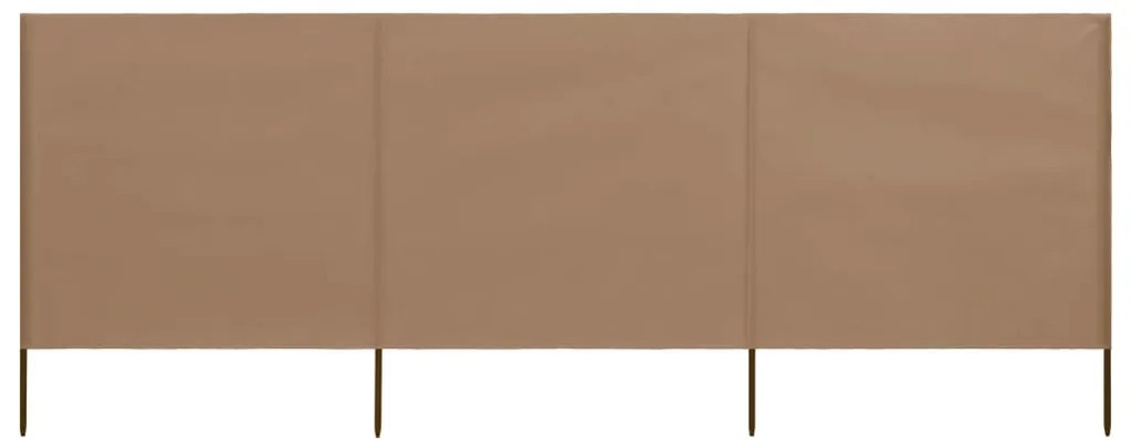 Para-vento com 3 painéis em tecido 400x80 cm cinza-acastanhado
