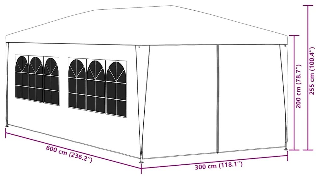 Tenda para festas 3x6 m azul