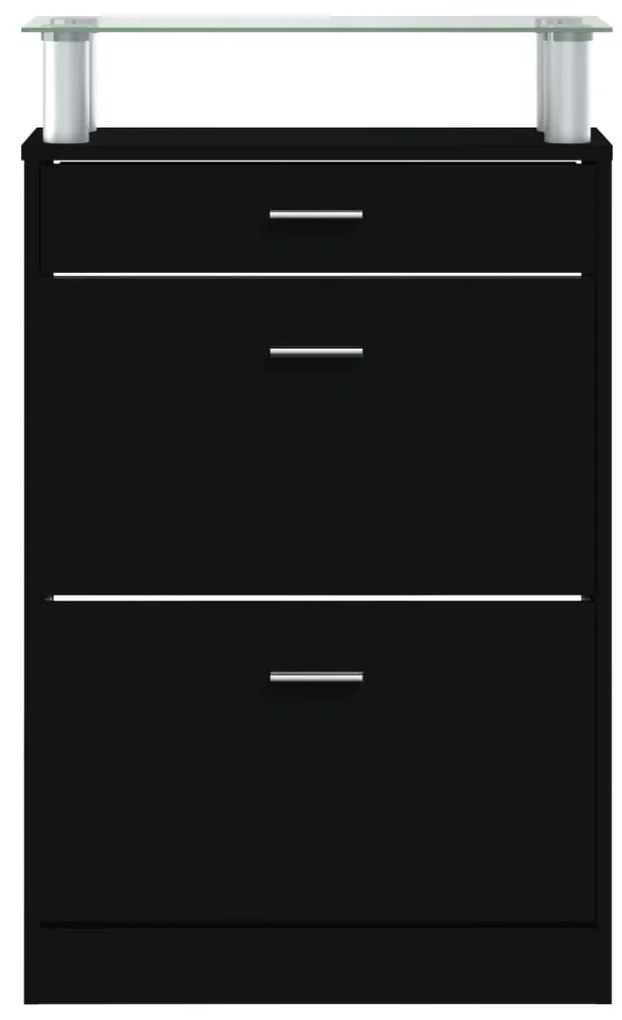Sapateira 63x24x104 cm derivados de madeira preto