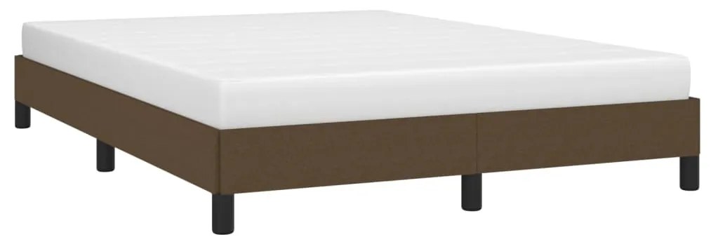 Estrutura de cama sem colchão 140x200 cm tecido castanho-escuro