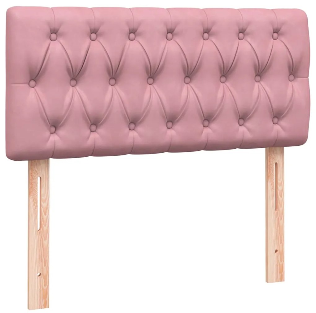 Cama com molas/colchão 100x220 cm veludo Rosa