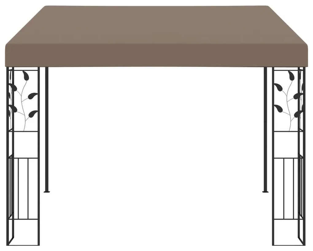 Gazebo de parede 3x3x2,5 m cinzento-acastanhado