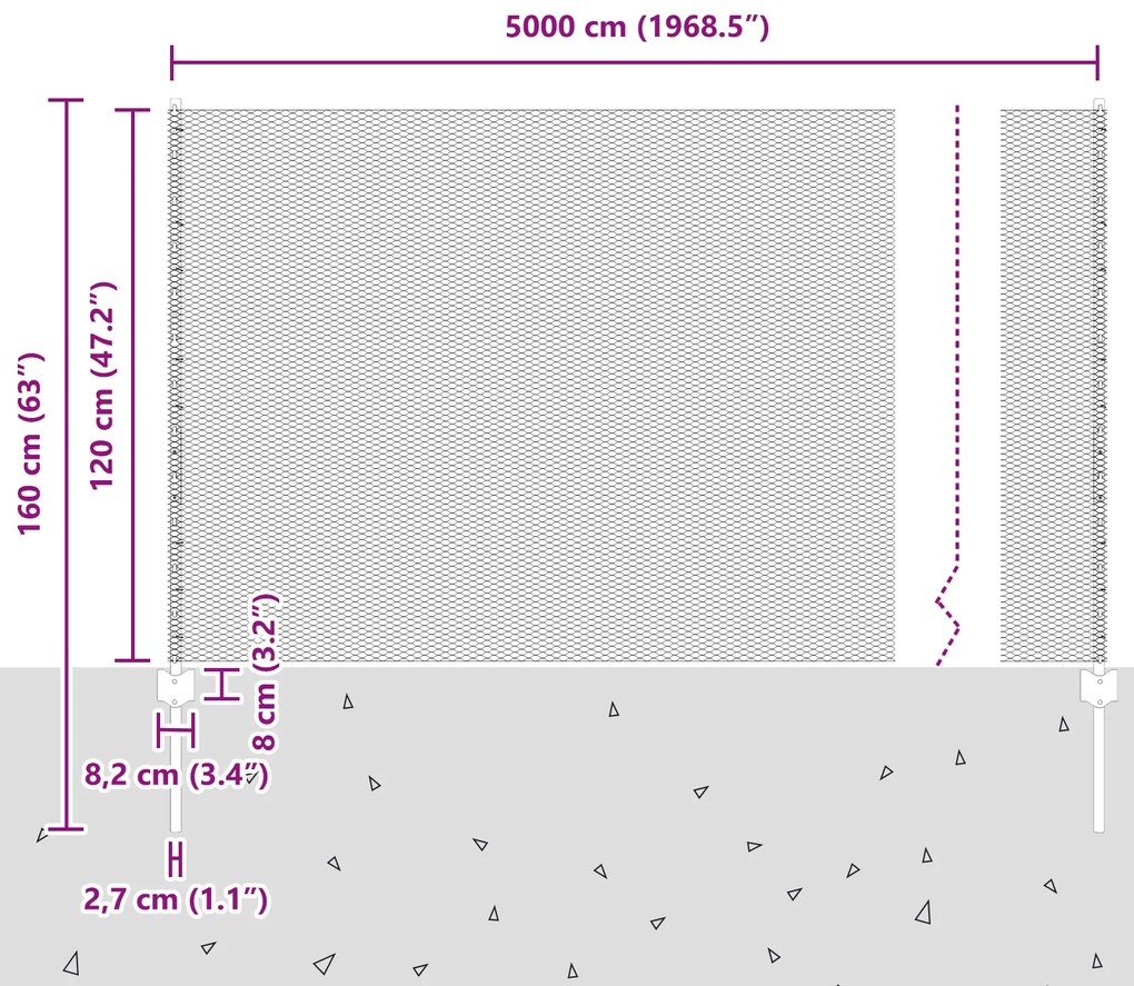 Postes de Cerca vidaXL 22 pcs U-Channel Cinza 120 cm Aço
