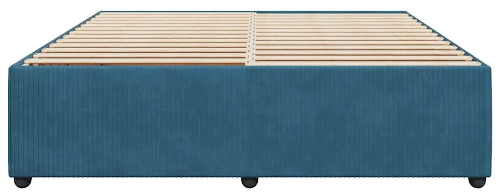Estrutura de cama 180x200 cm veludo azul