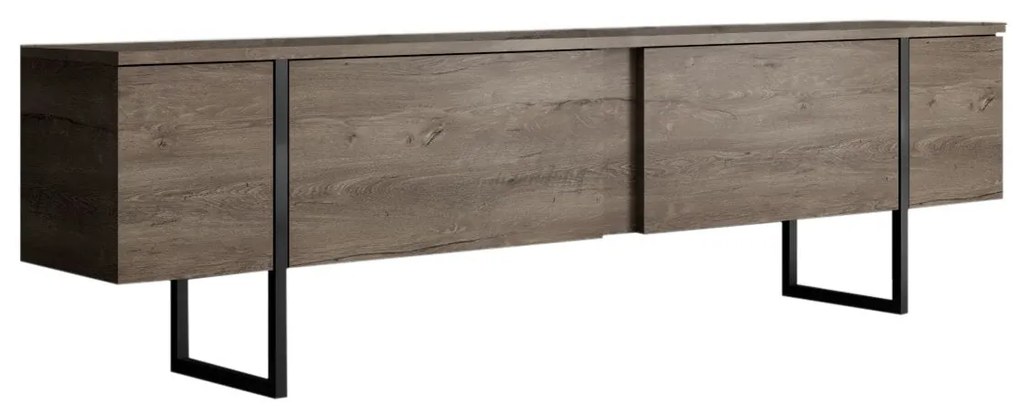 Conjunto de Mobiliário de Sala Luxe – Nogueira/Preto – Console 160x35x