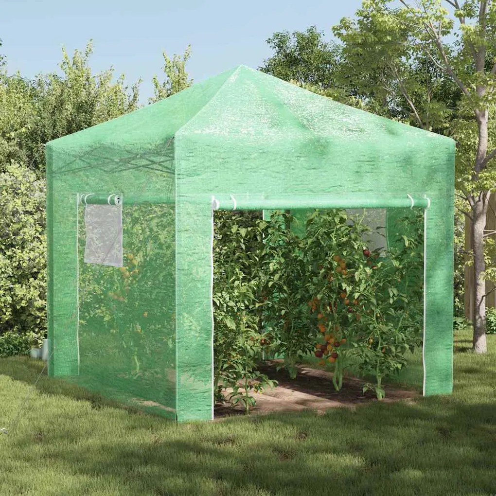 Estufa com telhado Manual Verde 290 x 290 x 315 cm Aço