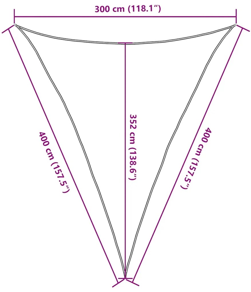 Para-sol estilo vela triangular 160 g/m² 3x4x4 m PEAD preto