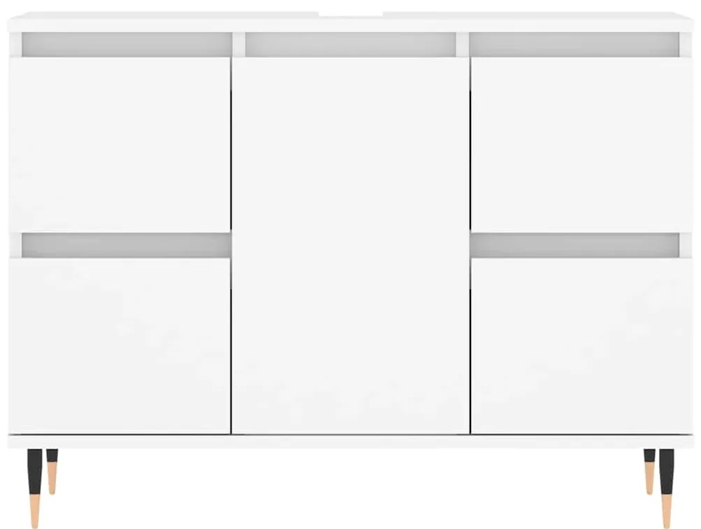 Armário de casa de banho 80x33x60 cm derivados madeira branco