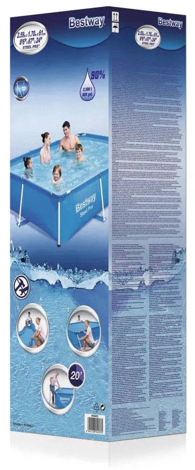 Bestway Piscina Steel Pro com estrutura de aço 259x170x61 cm 56403