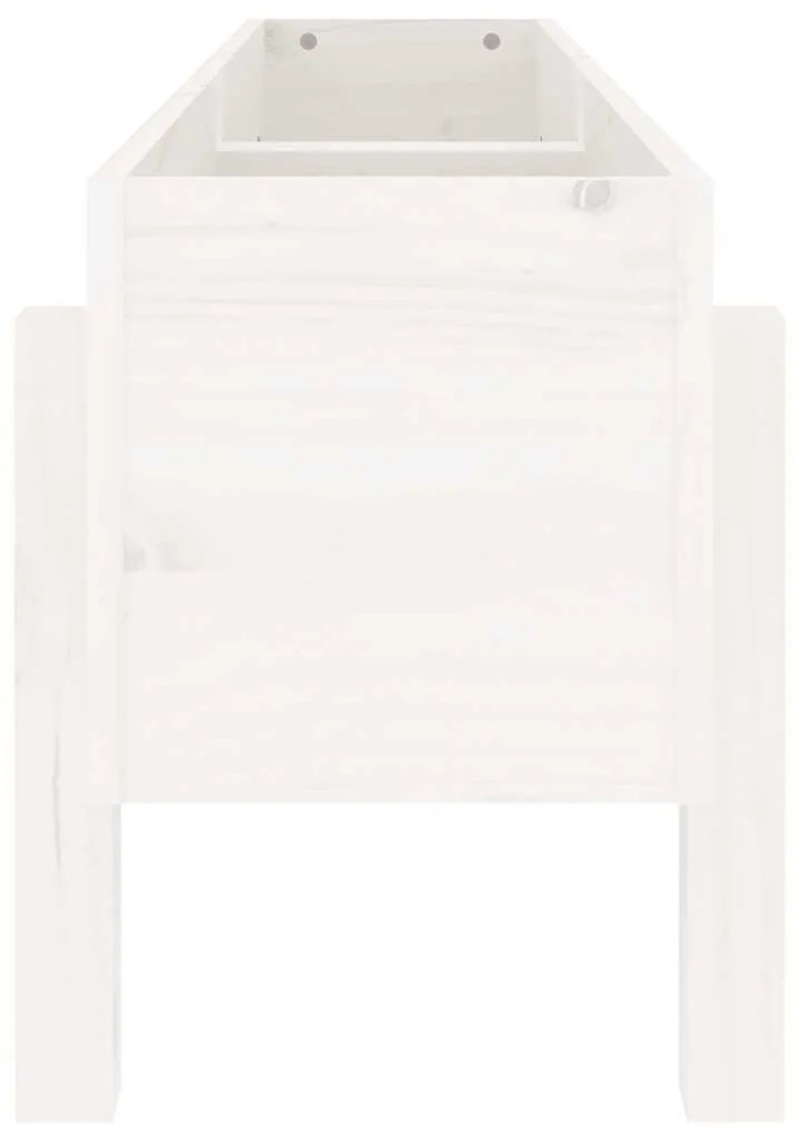 Canteiro elevado de jardim 121x30x38 cm pinho maciço branco
