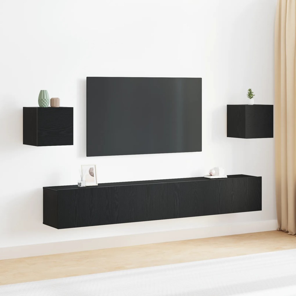 Conjunto de Armários para TV vidaXL de 6 peças Montado na Parede de Ma