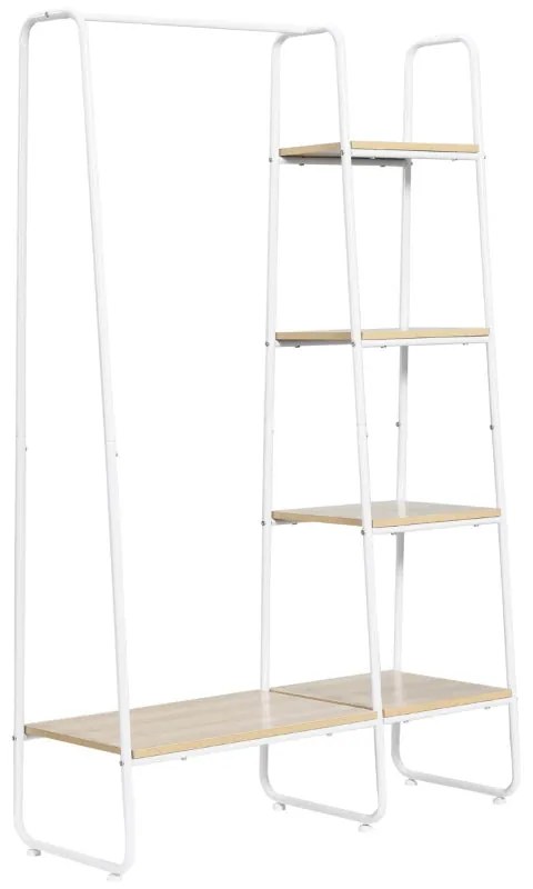 Charriot Évora – 101x39x160 cm – Branco e Madeira – Design Industrial