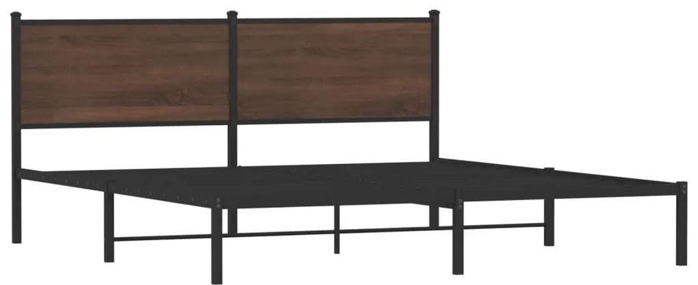 Estrutura cama sem colchão 160x200 cm metal carvalho castanho
