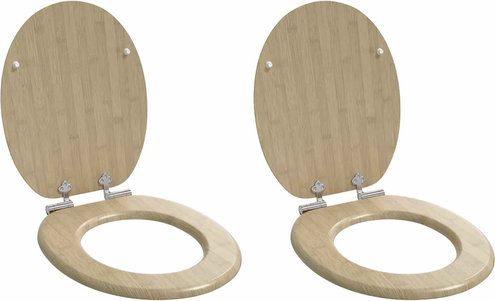 vidaXL Assento de Sanitário com Fechamento Suave 2 pcs 44 x 38 cm