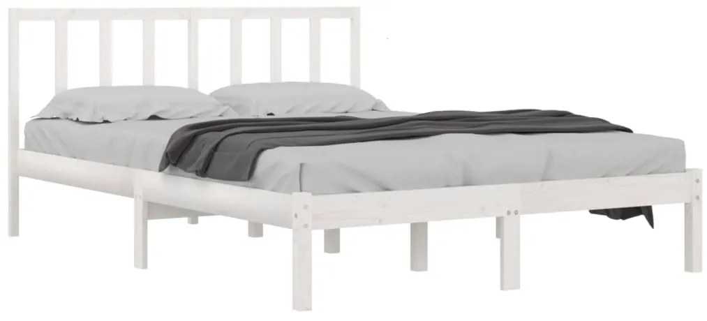 Estrutura de cama 120x200 cm pinho maciço branco