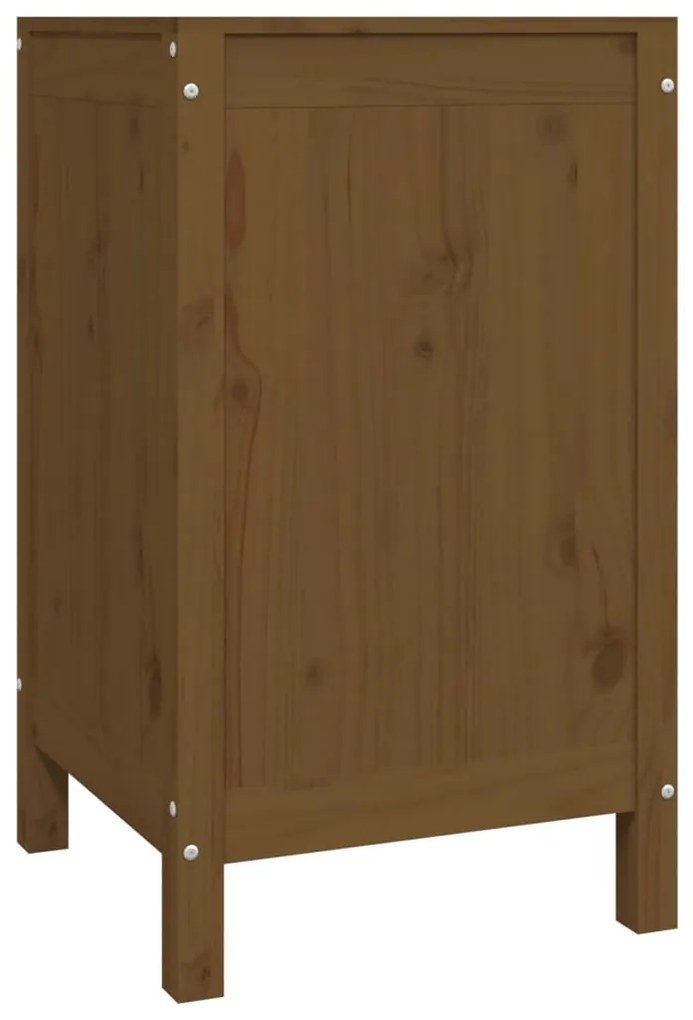 Caixa p/ roupa 44x44x76 cm madeira pinho maciça castanho mel
