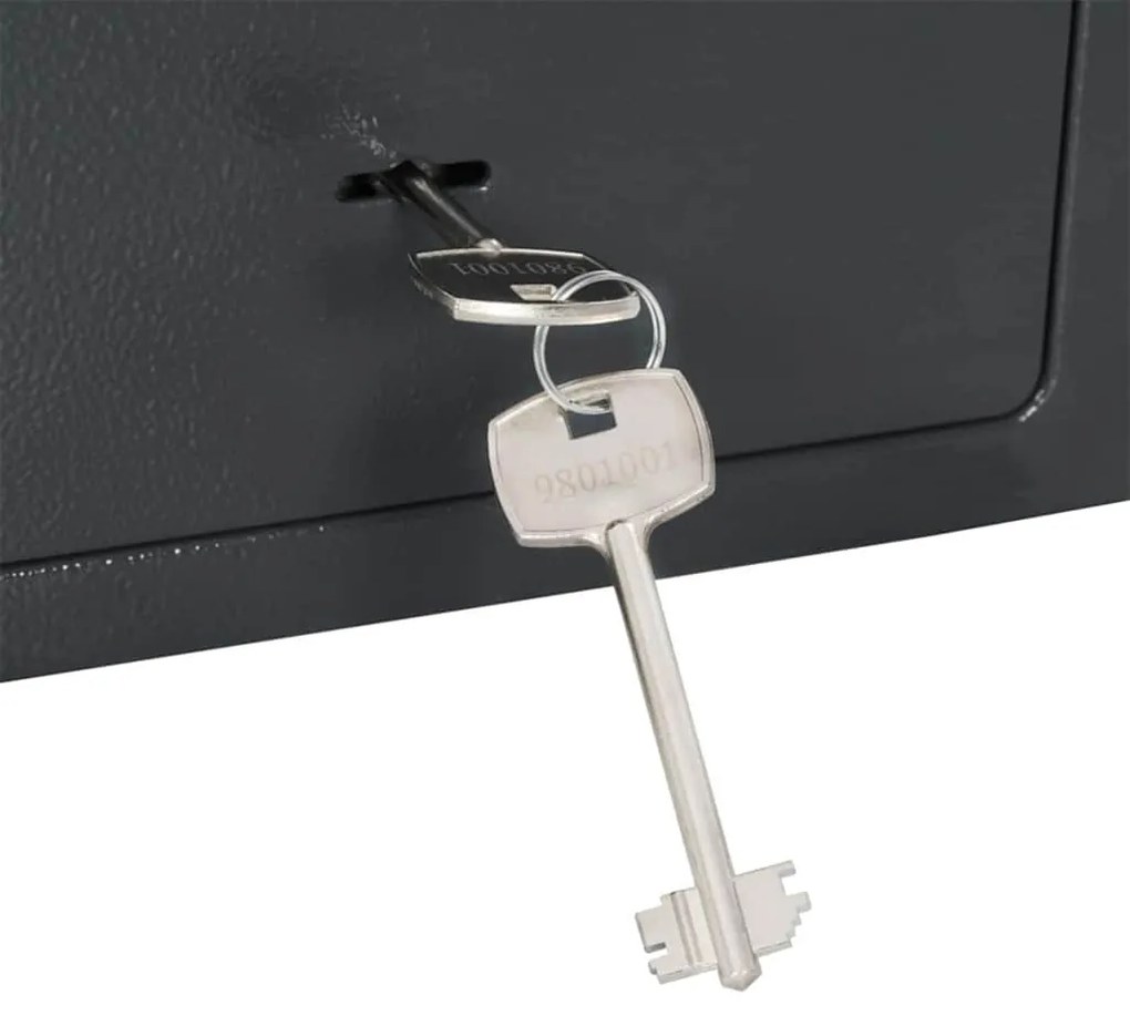 Caixa Segura com Chave Cinza Escuro 17x23x17 cm Aço